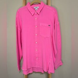 Vineyard Vines woman’s Button-Down Shirt in Vibrant Pink